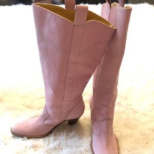 Light Pink Knee-High Boots
